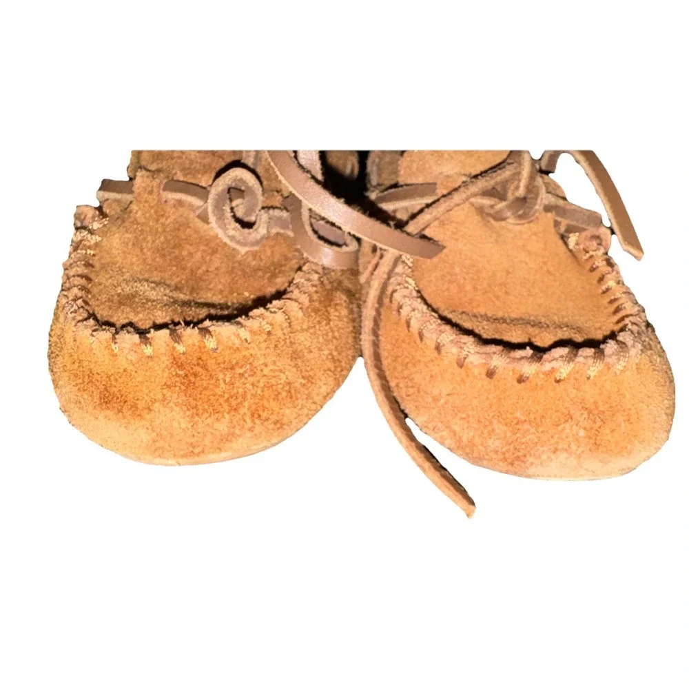 J Crew Crewcuts Moccasins Suede Faux Shearling Slippers Warm  Kids Youth Sz 12